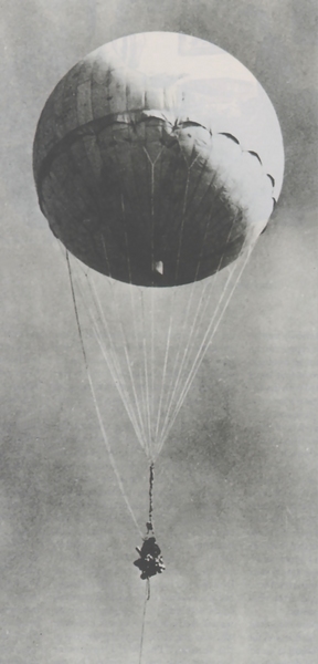 第2次大戦中に日本軍が使用した風船爆弾